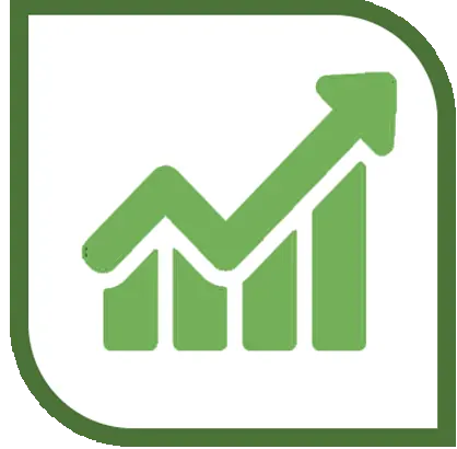 Crop yield symbol: rising chart